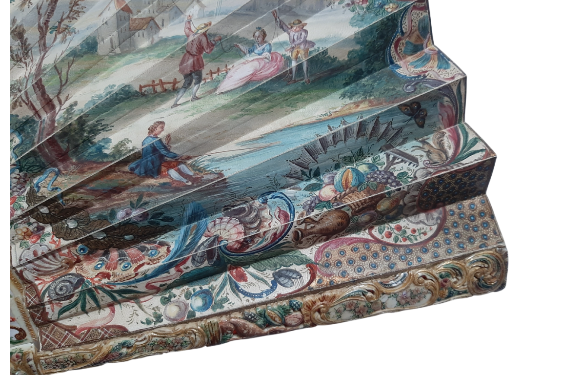 Hunting, fan imitating the 18th century