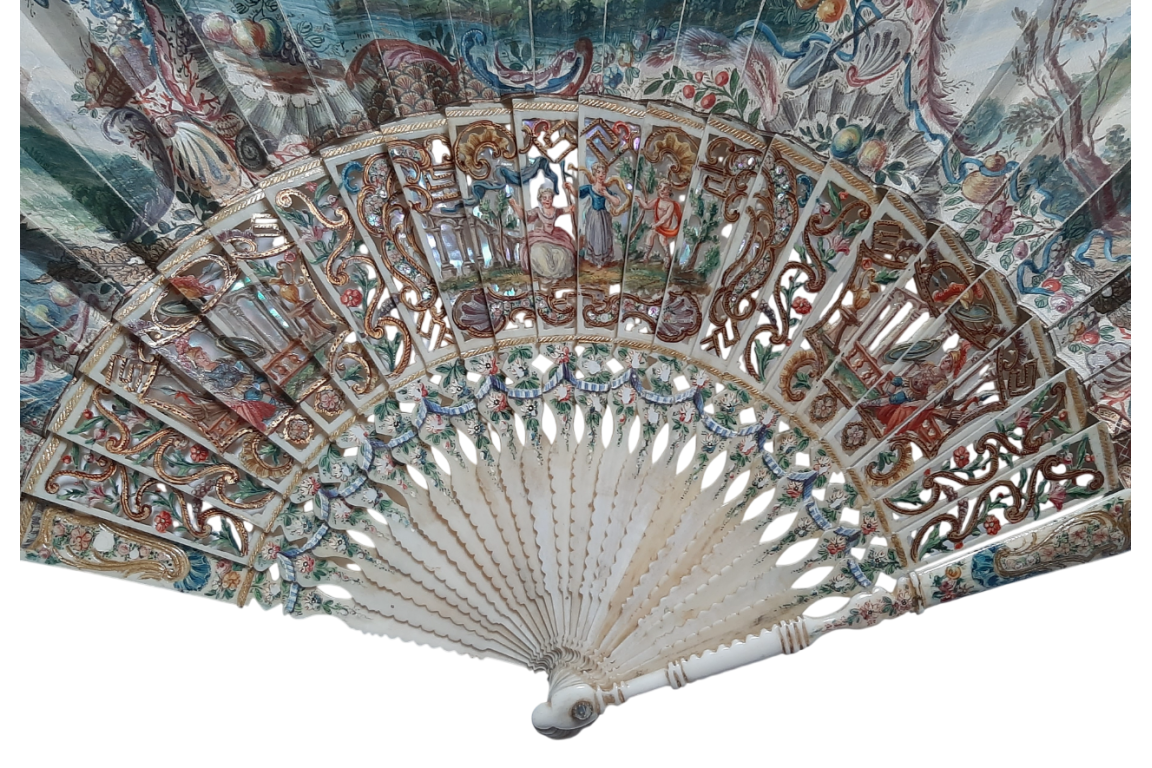 Hunting, fan imitating the 18th century