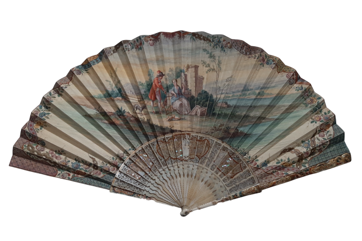 Hunting, fan imitating the 18th century