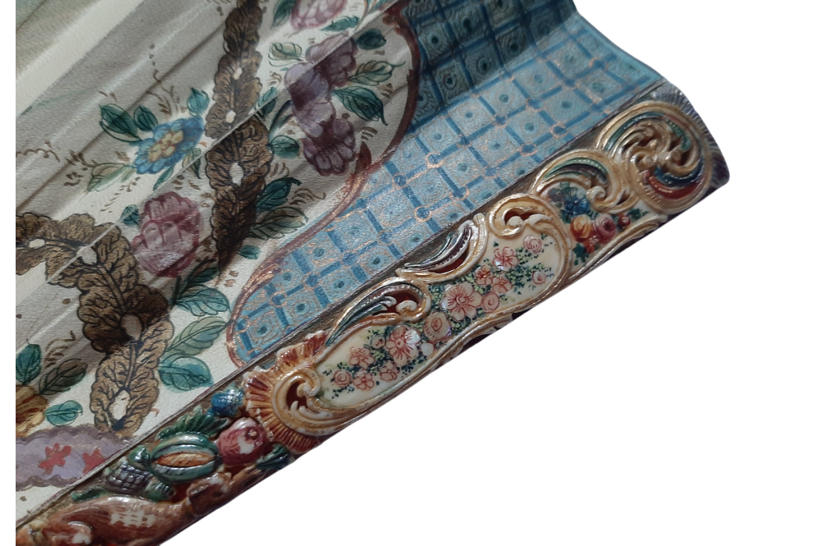 Hunting, fan imitating the 18th century