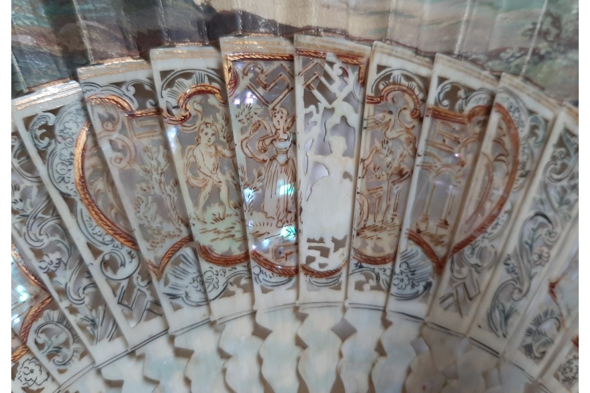 Hunting, fan imitating the 18th century