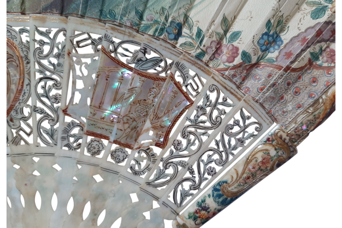 Hunting, fan imitating the 18th century