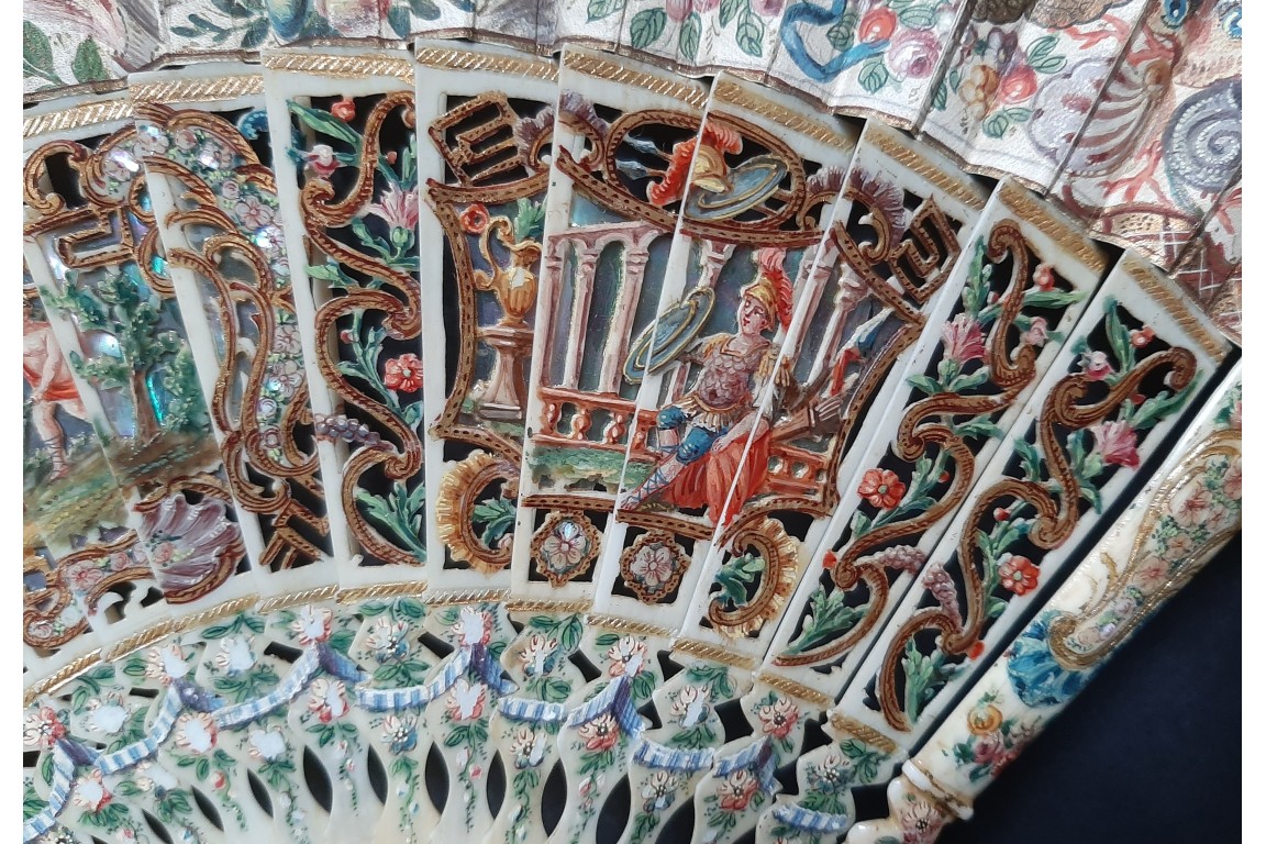 Hunting, fan imitating the 18th century