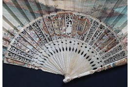 Hunting, fan imitating the 18th century