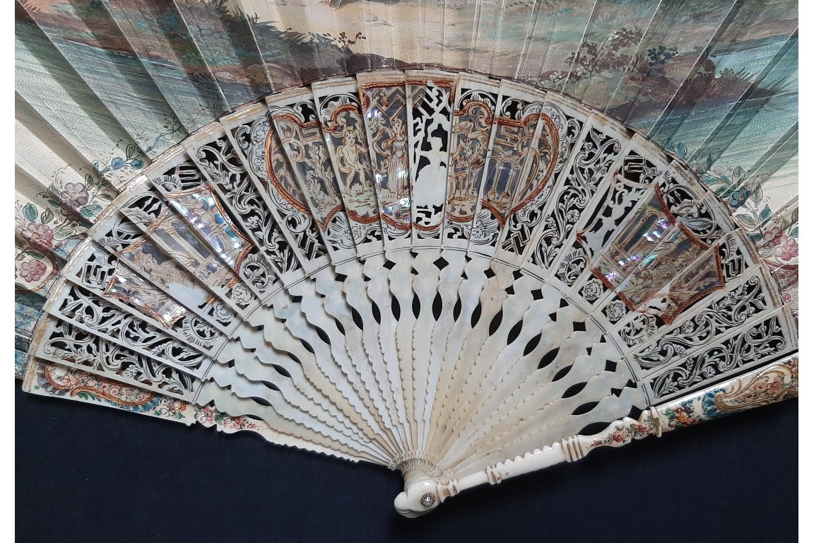 Hunting, fan imitating the 18th century