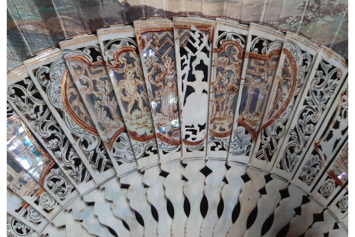 Hunting, fan imitating the 18th century