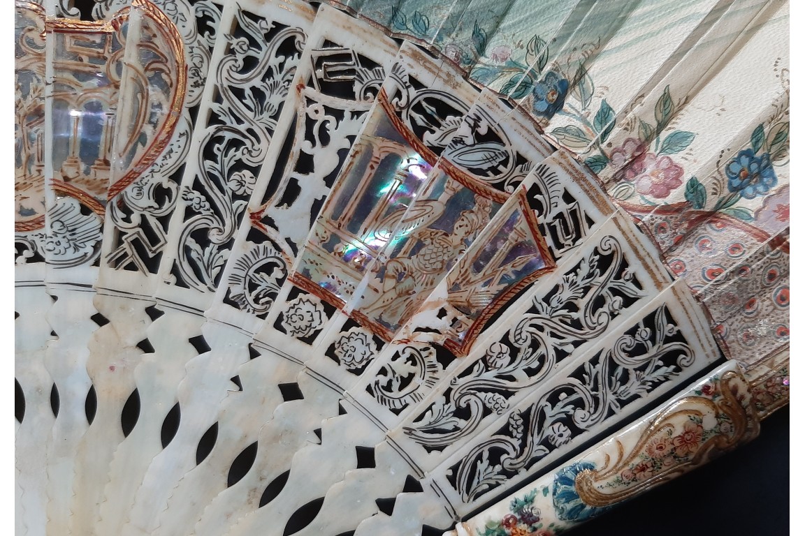 Hunting, fan imitating the 18th century