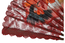 Les coqs, éventail vers 1890-1910