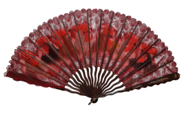 Roosters, fan circa 1890-1910