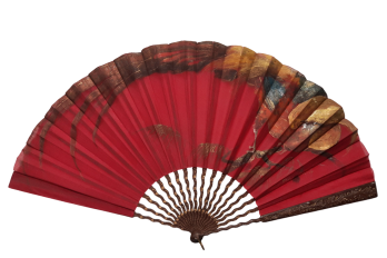 Golden pheasant by Ronot-Tutin, fan circa 1890-1900