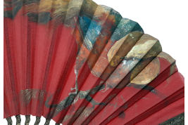 Golden pheasant by Ronot-Tutin, fan circa 1890-1900