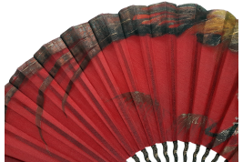 Golden pheasant by Ronot-Tutin, fan circa 1890-1900