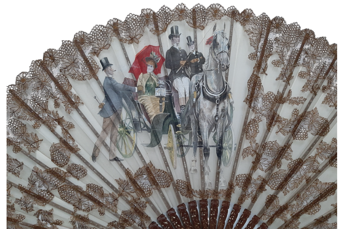 Elegant carriage, late 19th century fan