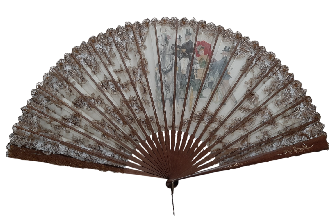Elegant carriage, late 19th century fan