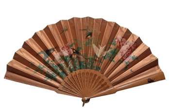 Birds and insects, late 19th century fan