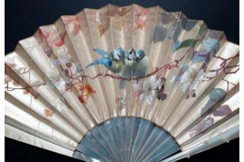 Small chickadees, late 19th century fan