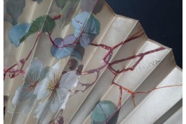 Petites mésanges, éventail fin XIXe siècle