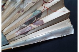 Petites mésanges, éventail fin XIXe siècle