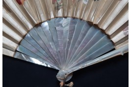 Small chickadees, late 19th century fan