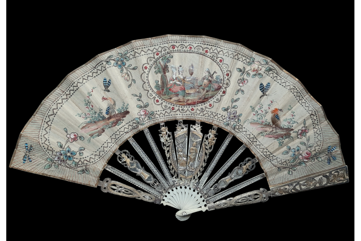Nice birds, fan circa 1775