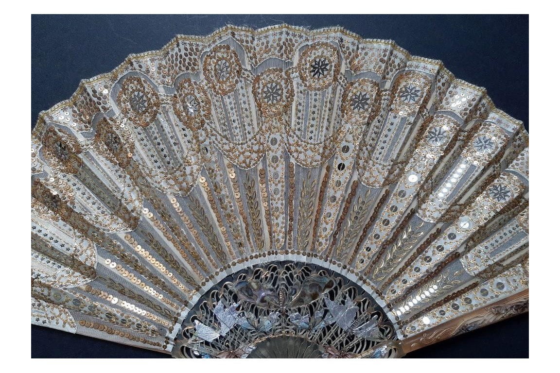 Papillons de lumière, éventail de Creuzy vers 1900