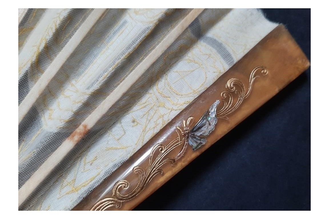 Papillons de lumière, éventail de Creuzy vers 1900