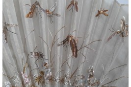 Papillons et cigales, éventail chinois XIXe siècle