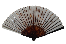 Papillons et cigales, éventail chinois XIXe siècle