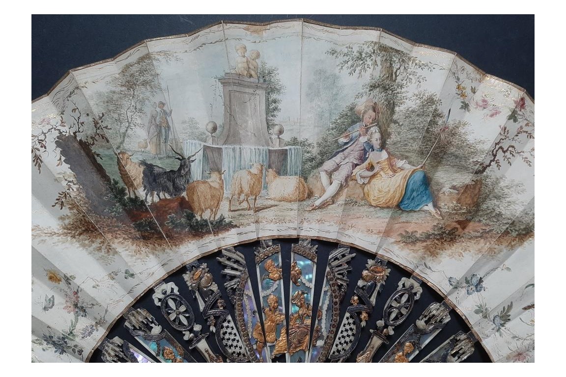 Bergerade, éventail vers 1760