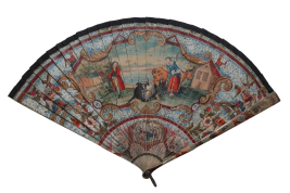 Cows and goat, early 18th century fan