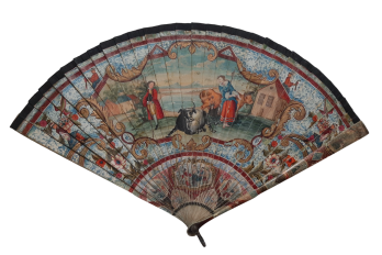 Cows and goat, early 18th century fan