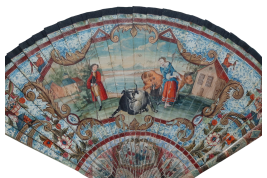 Cows and goat, early 18th century fan