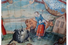 Cows and goat, early 18th century fan