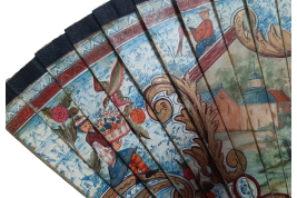 Cows and goat, early 18th century fan