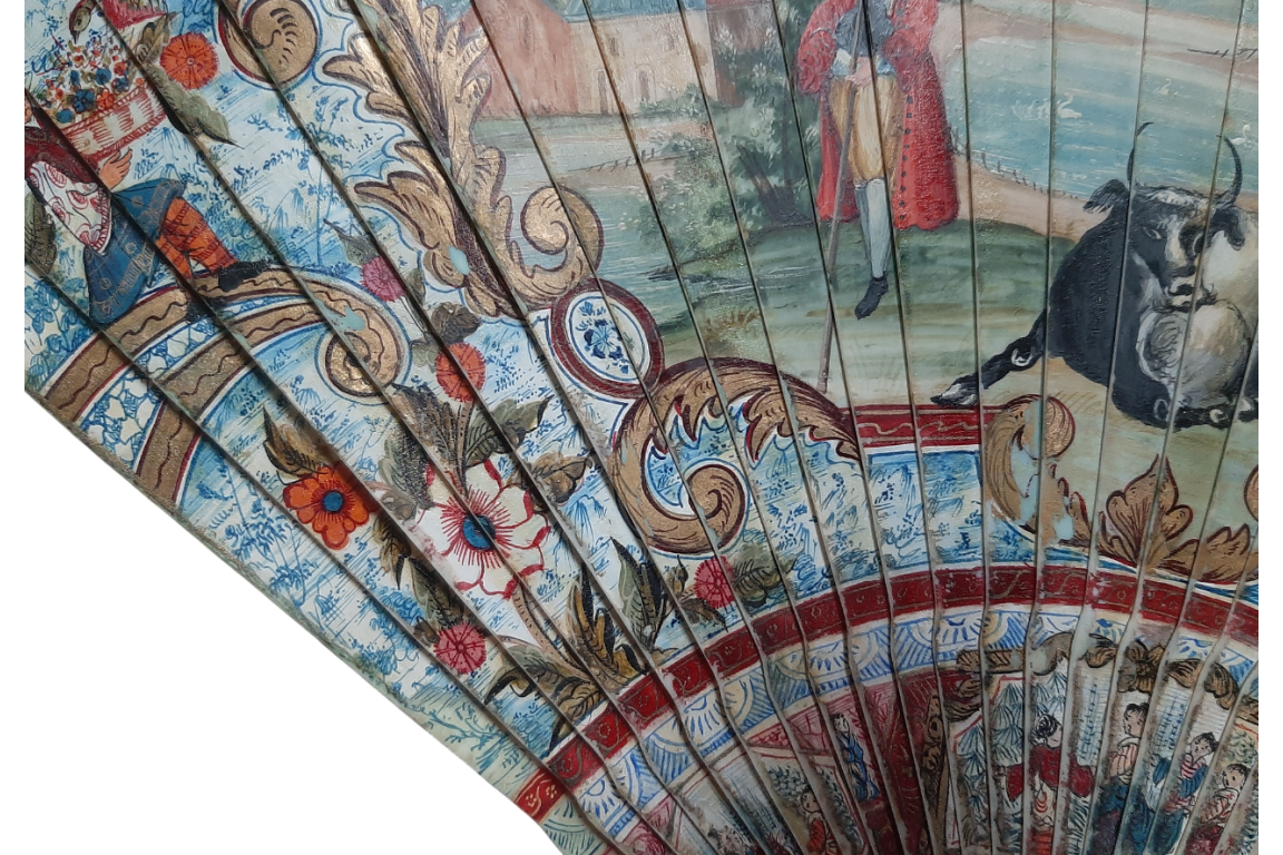 Cows and goat, early 18th century fan