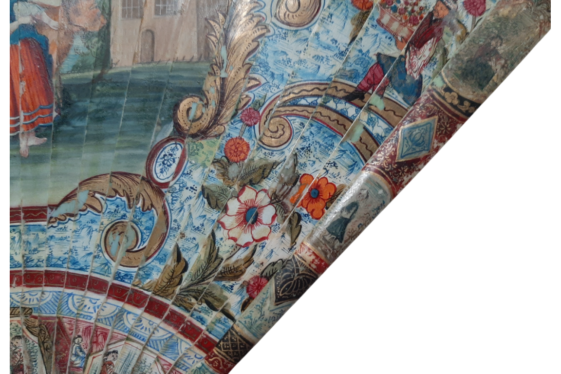 Cows and goat, early 18th century fan