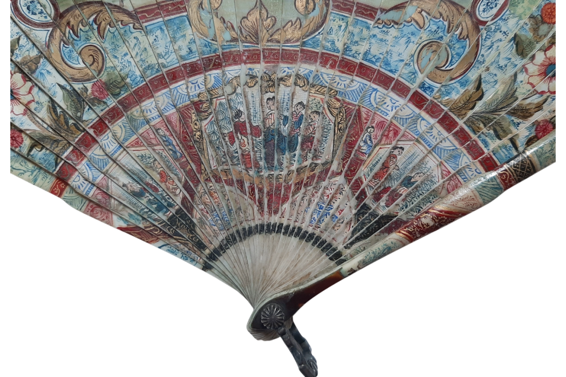 Cows and goat, early 18th century fan