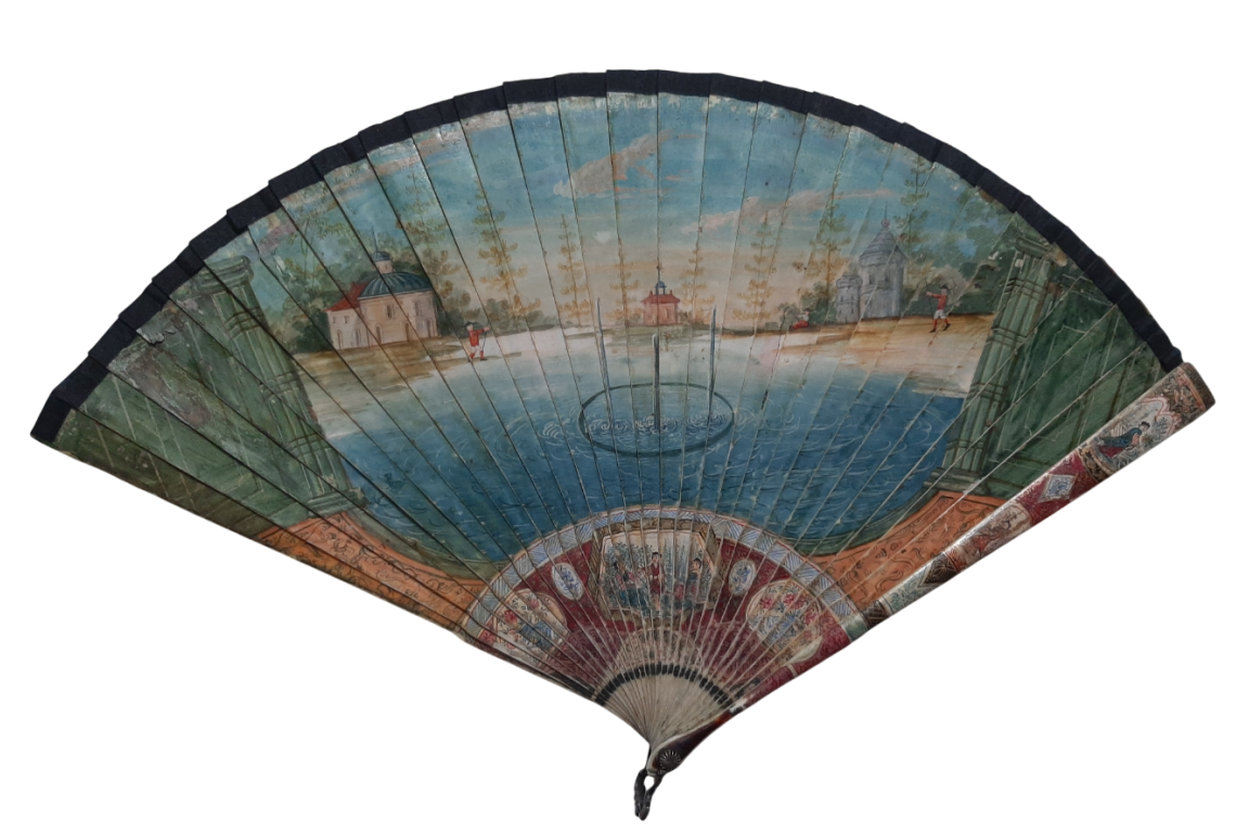 Cows and goat, early 18th century fan