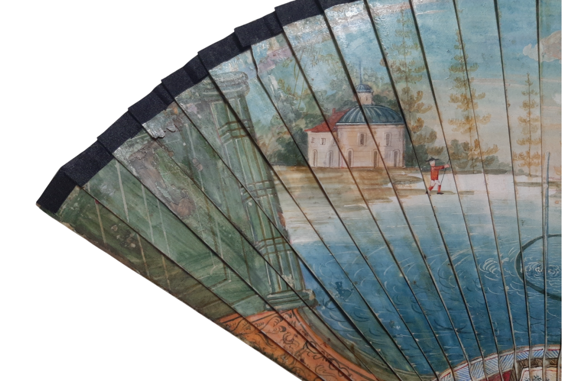 Cows and goat, early 18th century fan