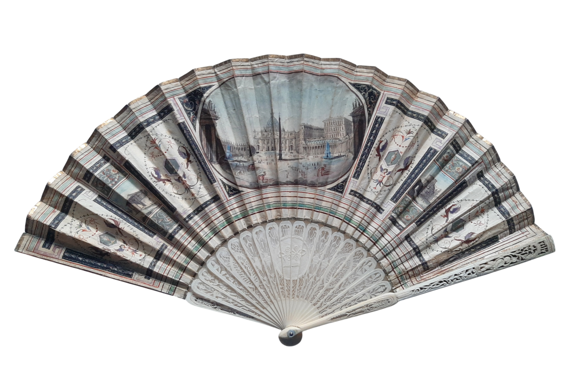 PIazza San Pietro, Grand Tour fan, circa 1790