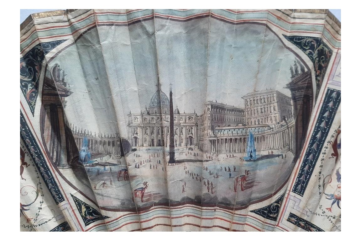 PIazza San Pietro, Grand Tour fan, circa 1790