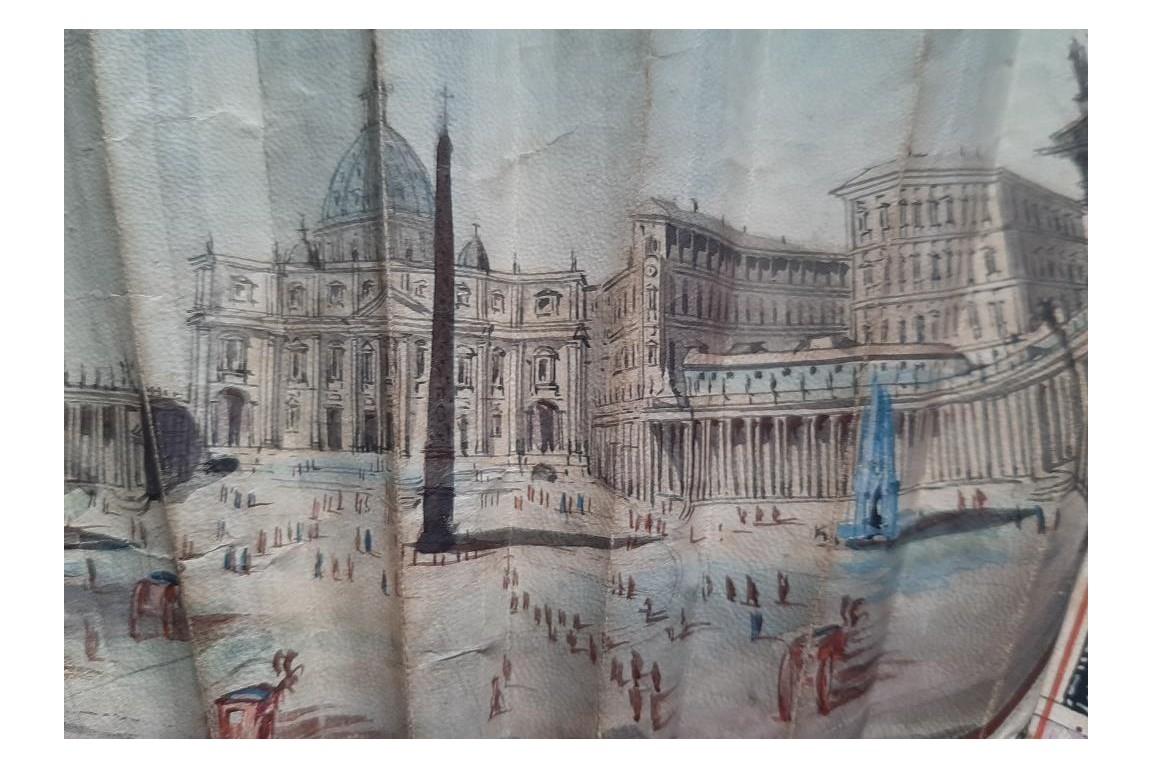 PIazza San Pietro, Grand Tour fan, circa 1790
