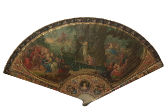 Persée délivrant Andromède, éventail vernis Martin vers 1700-1720