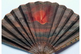 L'éruption du Vésuve, éventail souvenir du Grand Tour vers 1822