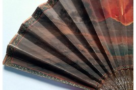 The eruption of Vesuvius, souvenir fan from the Grand Tour circa 1822