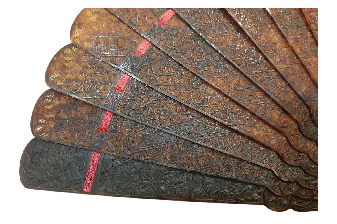 Écaillle de Chine, éventail XIXème siècle