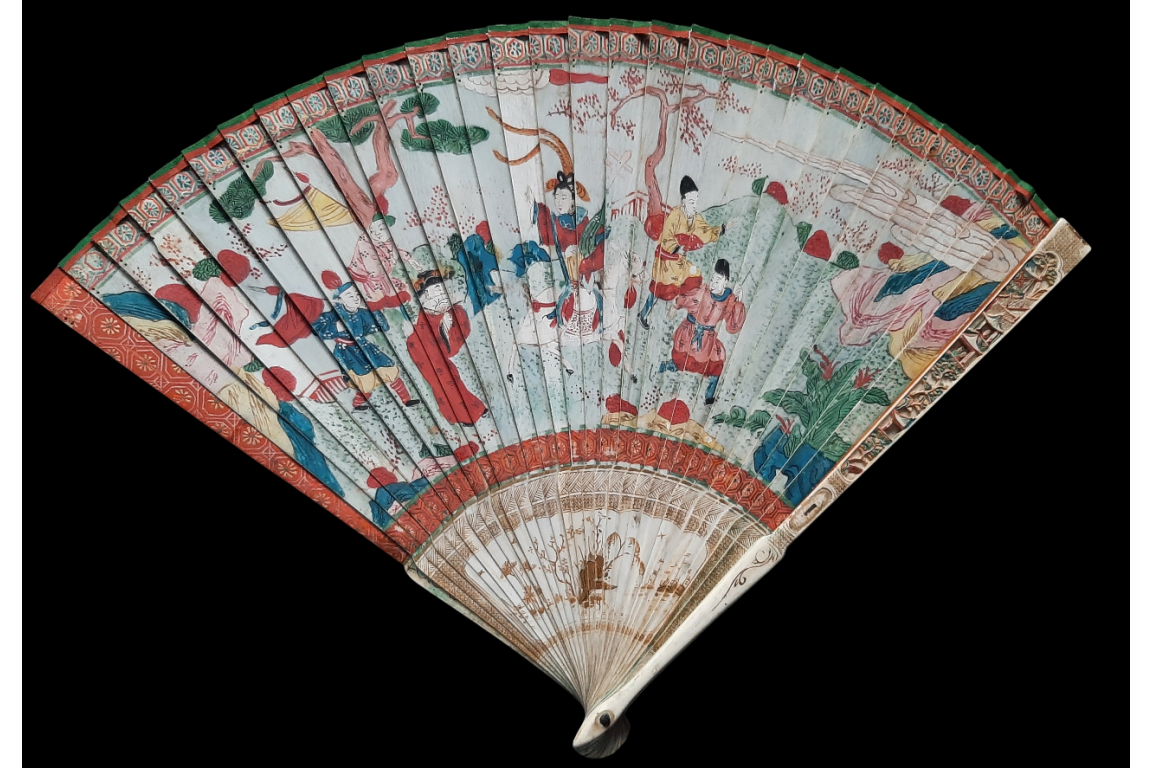 The horsewoman, Chinese fan, circa 1700–1720