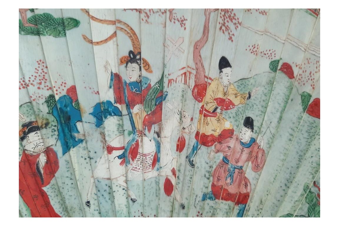 La cavalière, éventail chinois vers 1700-1720
