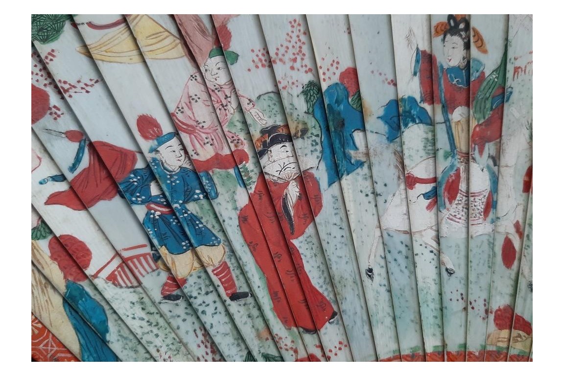 La cavalière, éventail chinois vers 1700-1720