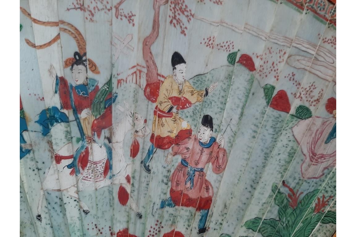 The horsewoman, Chinese fan, circa 1700–1720